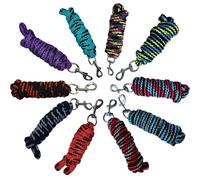 BRAMA-WEST Lot de 10 longes d'attache, 2 m de long, avec mousqueton, cordes solides dans un mélange de couleurs vives, durables et faciles d'entretien