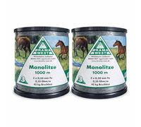 Brama West Monolitze 1000 m - Clôture de pâturage transparente avec 2 conducteurs Fe de 0,50 mm - 0,35 Ohm/m - Charge de rupture 45 kg - Fil électrique pour clôture jusqu'à 3000 m (lot de 2)