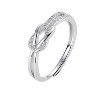 Bramart Bague Nœud d’Amour Femme bague en Argent Sterling 925 Idée Cadeau émouvante pour elle Noël Anniversaire réglable - Coffret inclus (Bague Nœud Femme)