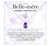 Bramart Collier Belle-mère Pierre Améthyste Cadeaux pour elle Idée Cadeau pour belles-mères Argent Or Noël Anniversaire Motivant - Coffret avec DÉDICACE incluse (Pierre Améthyste Belle-mère Argent)