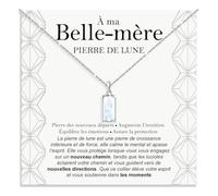 Bramart Collier Belle-Mère Pierre de Lune Cadeaux pour elle en Argent Sterling 925 Idée Cadeau pour Noël Anniversaire Colliers belles-mères - Coffret DÉDICACE inclus.