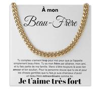 Bramart Collier Cubain Homme Beau-Frère Je t’aime énormément - Idées Cadeaux pour lui pour Noël anniversaire beaux-frères - Coffret avec DÉDICACE inclus (Collier Beau-Frère 1)