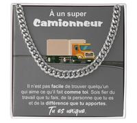 Bramart Collier Cubain Homme Chauffeur Routier idée cadeau anniversaire Idées Cadeaux pour lui Noël Fête des Pères Accessoires gadgets Routiers - Coffret avec DÉDICACE inclus (Chauffeur Routier)