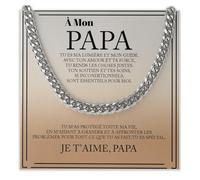 Bramart Collier Cubain Homme Papa Idée Cadeau Anniversaire - Idées Cadeaux pour lui Noël Fête des pères - Coffret avec DÉDICACE inclus (à mon père 2)
