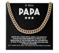 Bramart Collier Cubain Homme Papa Idée Cadeau Anniversaire - Idées Cadeaux pour lui Noël Fête des pères - Coffret avec DÉDICACE inclus (à mon père)