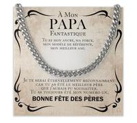 Bramart Collier Cubain Homme Papa Idée Cadeau Anniversaire - Idées Cadeaux pour lui Noël Fête des pères - Coffret avec DÉDICACE inclus (à mon père 6)
