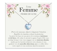 Bramart Collier Épouse Pierre de Lune Cadeaux pour elle en Argent Sterling 925 Idée Cadeau pour Noël Anniversaire Colliers épouses fiancées - Coffret DÉDICACE inclus (Collier Épouse Pierre de Lune)