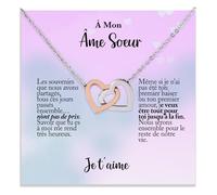 Bramart Collier Femme À Ma Femme Idée Cadeau pour Elle Finition Argent Or Bijou Anniversaire de Mariage Idées Cadeaux Pendentif - Coffret avec DÉDICACE incluse (âme soeur)