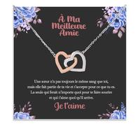 Bramart Collier Femme Amie Idée Cadeau pour Elle - Finition Argent ou Or Bijou Cadeau d’Anniversaire ou de Noël - Coffret avec DÉDICACE incluse (meilleur ami)