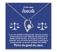 Bramart Collier Femme Avocate Idée cadeau pour elle Droit Finition en Argent ou Or Bijou élégant pour femme avocate - Coffret avec DÉDICACE Incluse (collier d'avocat)