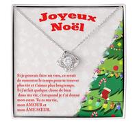 Bramart Collier Femme pour Noël Épouse Petite Amie Âme Sœur Compagne Idée cadeau pour elle Finition en Argent, Or Anniversaire Cadeaux de Noël - Coffret avec DÉDICACE inclus (Joyeux Noël âme sœur)