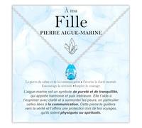 Bramart Collier Fille Pierre Aigue-marine Cadeaux pour elle Idée Cadeau pour filles Argent Or Noël Anniversaire Motivant - Coffret avec DÉDICACE incluse (Pierre Aigue-marine Fille Argent)