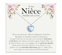 Bramart Collier Nièce Pierre de Lune Cadeaux pour elle en Argent Sterling 925 Idée Cadeau pour Noël Anniversaire Colliers nièces - Coffret DÉDICACE inclus (Collier Nièce Pierre de Lune)