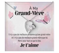 Bramart Collier pour femme À ma Grand-Mère, Argent - Idées cadeaux pour elle Jour des grands-parents, Anniversaire ou Noël - Coffret avec dédicace comprise (Argent - À ma Grand-Mère)