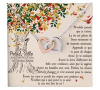 Bramart Collier pour femme A ma petite-fille Argent - Idées cadeaux pour elle Anniversaire de mariage, Anniversaire ou Noël - Coffret avec dédicace comprise (Or - A ma Petite-Fille)