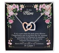 Bramart Collier pour femme Fête des mères Argent Maman Idées cadeaux pour elle, anniversaire ou Noël - Coffret cadeau avec dédicace comprise (Or - À ma Mère 2)