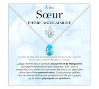 Bramart Collier Sœur Pierre Aigue-Marine Cadeaux pour Elle Idée Cadeau pour Sœurs Argent Or Noël Anniversaire Motivant - Coffret avec DÉDICACE inclus (Pierre Aigue-Marine Sœur Argent)