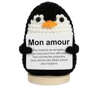 Bramart Pingouin Mon Amour Idée Cadeau Romantique pour Couple Saint-Valentin pour Lui et Elle Anniversaire Mariage Anniversaire de Mariage Homme Femme Amoureux Surprise d’Amour (Taille Unique)