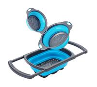 BRAMBLE 3 Passoires en Silicone Pliables, Egouttoir Evier, Rétractables & Extensibles (3 Tailles) - Sans BPA, Solide & Pratique - Gain de Place pour Maison & Camping-Car