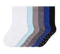 Bramble & Bear (6/12 paquets) Chaussettes pour bébés - Chaussettes antidérapantes en coton doux pour bébés - Assortiment de bleus et de roses pour les tailles 0-5 ans