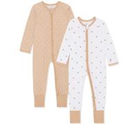 Bramble & Bear Lot de 2 Combinaisons de Nuit garçon et Fille - Coton Biologique, vêtements de Nuit Super Doux pour bébé - Vêtement zippé avec accès Facile