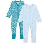 Bramble & Bear Lot de 2 Combinaisons de Nuit garçon et Fille - Coton Biologique, vêtements de Nuit Super Doux pour bébé - Vêtement zippé avec accès Facile