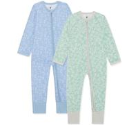 Bramble & Bear Lot de 2 Combinaisons de Nuit garçon et Fille - Coton Biologique, vêtements de Nuit Super Doux pour bébé - Vêtement zippé avec accès Facile