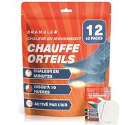 Bramble - Chauffe-Orteils adhésifs (12 Paires, 24 au Total) - Patchs adhésifs Ultra-Fins pour Chaussures et Bottes - Activés à l'air et sans Odeur - Jusqu'à 10 Heures de Chaleur