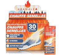 Bramble Semelles chauffantes - Chauffe-Pieds naturels, inodores, activés par l'air - Jusqu'à 10 Heures de Chaleur - 30 Paires (60 Semelles)