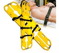 Brancard-cuillère médical pour transport de patients fracturés, planche d'immobilisation d'urgence en alliage d'aluminium avec 3 sangles de sécurité, conception pliable pour hôpital, clinique