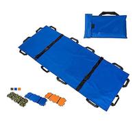 Brancard pliable portable, avec 12 poignées Brancard de secours pliable et imperméable avec sacs de rangement pour hôpitaux et ambulances(Blue)