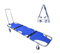 Brancard Pliant, brancard de sauvetage léger en alliage d'aluminium à 4 roues avec barre de traction,pour les hôpitaux, les cliniques, les sites sportifs, les services de secours en cas d'incendie.