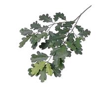 Branche de feuille de chêne artificielle avec tige d'environ 70 cm en B1 difficilement inflammable sans glands - Branche décorative d'arbre forestier avec feuilles de chêne