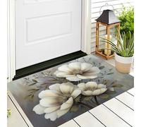 Branche De Fleur Paillasson Attrape-Poussière, Tapis De Sol Antidérapant Lavable en Machine, Tapis D'entrée Peinture À l'huile Vintage De Fleurs Douces pour Chien, Porte Et Couloir 50 x 80 cm