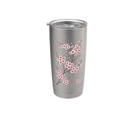 Branche de Sakura en fleurs de cerisier, culture japonaise Gobelet isotherme en acier inoxydable double paroi