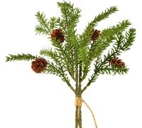 Branche de sapin artificielle avec cônes naturels Jute Décoration de Noël 28cm Set 4 pièces