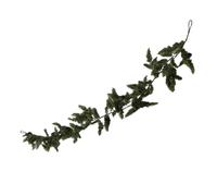 Branche d'eucalyptus artificielle étroite avec feuilles vertes dispersées | La branche allongée porte des feuilles individuelles le long de la tige et se termine par une petite boucle pour l'accrocher