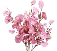 Branche d'eucalyptus Glitter Rosa 65cm Set de 3 décorations artificielles