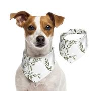 Branche d'olivier dessinée à la Main Nourriture et Boisson,Bandanas pour Chien, écharpe en Coton, Bavoirs réglables pour Animaux de Compagnie,L