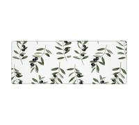 Branche d'olivier Style Aquarelle Nature,Grand Tapis de Souris pour Bureau, Clavier d'ordinateur, avec Base en Caoutchouc antidérapante, 30 x 80 cm