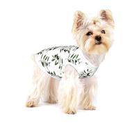 Branche d'olivier Style Aquarelle Nature,T-Shirt sans Manches en Coton pour Animaux de Compagnie, Gilet Respirant, Extensible et Doux,S