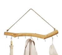 Branche en bois rustique à suspendre - Décoration murale en bois flotté naturel | Organisateur de bijoux avec crochets pour chapeaux, branches en bois, porte-écharpes, porte-clés, support pour casque