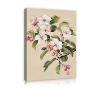 Branche Fleurie Toile Art Mural Images Fleur De Pêcher Fleurs Style Asiatique Peinture Affiches Impressions Oeuvre d’Art Pour Salon Décor 30x40cm Cadre Intérieur
