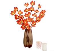 Branche lumineuse LED compacte en plastique de 20 cm classée IP55 (B) | Design phalaenopsis délicat, 20 LED chaudes, lueur confortable de 2800 K, alimenté par piles, décoration élégante de la pièce