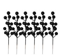 Branches de Baies artificielles, Branches Houx d'automne, Pics Rouges, Ornements Couronne d'arbre Noël, décoration fête à Faire soi-même pour Décorations Guirlande(Black,50pcs)