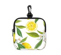 Branches de citronnier Exotiques à Motifs, délicieuses !,Pochette de Rangement carrée à Fermeture éclair, Porte-Monnaie en néoprène, Petit Portefeuille, Pochette à Monnaie, Porte-Monnaie