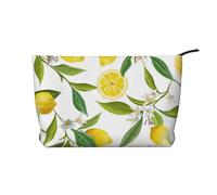 Branches de citronnier Exotiques à Motifs, délicieuses !,Trousse de Toilette en Velours côtelé, Trousse de Maquillage Portable pour Les Voyages