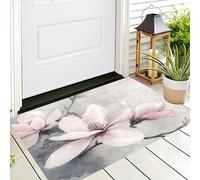 Branches De Magnolia Rose Paillasson Attrape-Poussière, Tapis De Sol Antidérapant en Machine, Tapis D'entrée Peinture À l'huile Vintage De Fleurs Douces pour Chien, Porte Et Couloir 90 x 150 cm