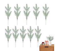 Branches De Pin 10 Pièces | Rameaux de Végétation Festive pour Décoration Noël | Décorations Végétales pour Artisanat Création de Couronnes Centre de Table Salon Mariage