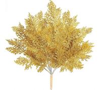 Branches De Pin Artificielles À Paillettes,Fausse Plante,Ornement D'arbre De Noël,Feuilles De Paillettes Scintillantes Dorées,Fournitures De Décoration Pour La Maison,Fête De Noël - Type Gold-5pcs